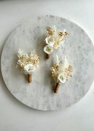 Boutonniere Distintivos Fistol novio Boda civil boda religiosa padrinos Boho