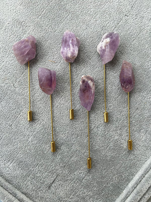 Boutonniere Distintivo Fistol Novio Padrinos Boda Cuarzos Amatista