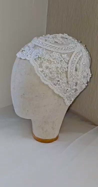 Tocado de encaje para novia, gorra de encaje para novia, tocados para novia